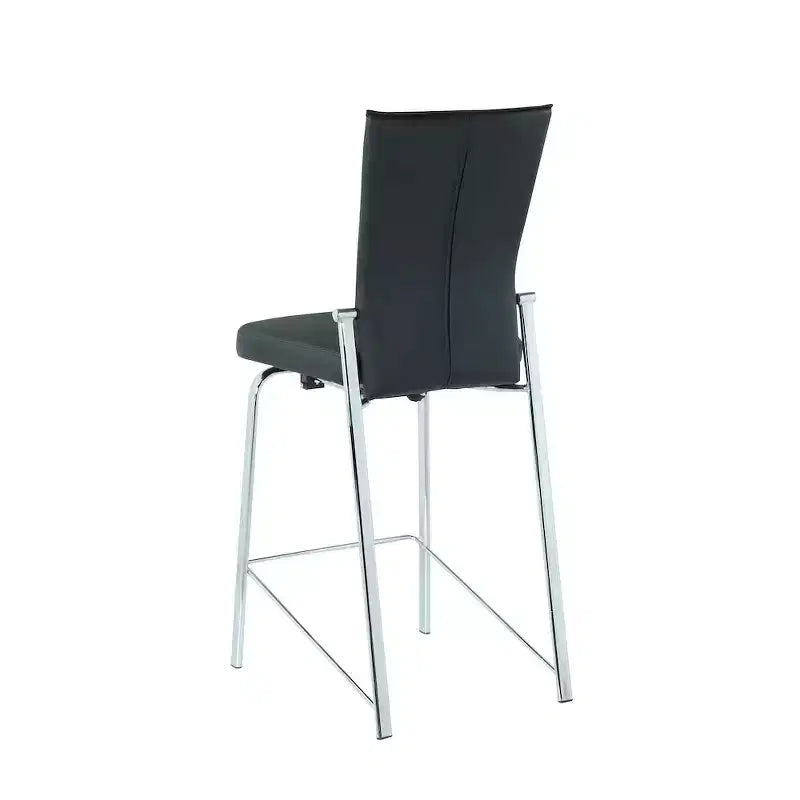 Sgabello da bancone Motion contemporaneo con schienale e struttura cromata - Similpelle