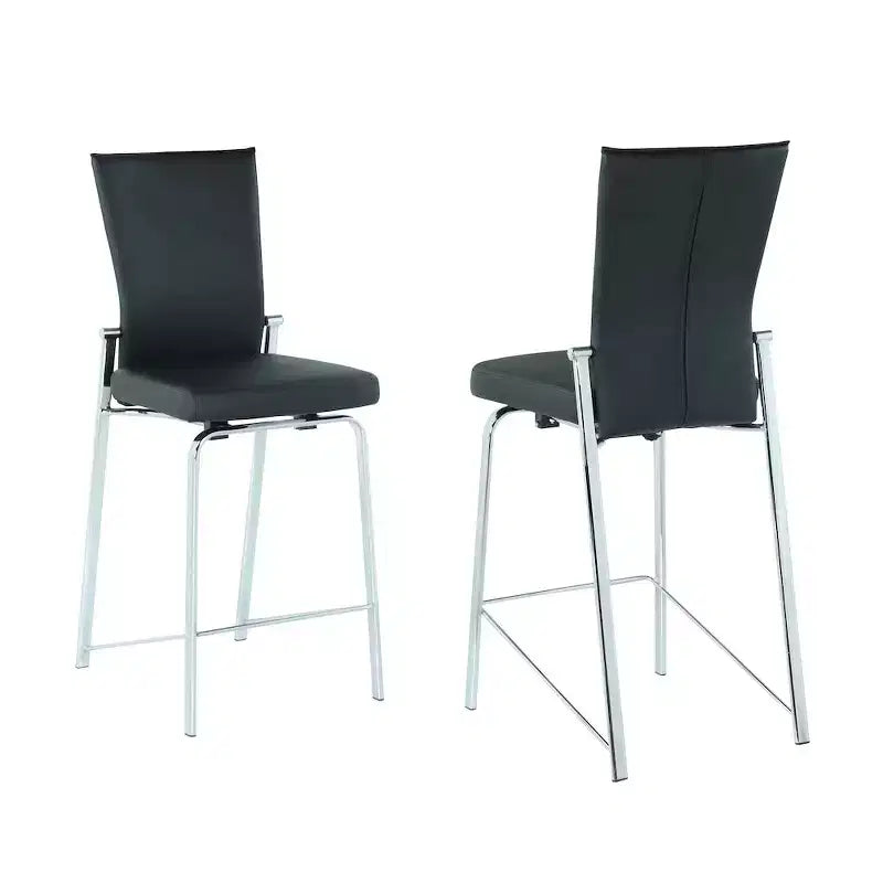 Sgabello da bancone Motion contemporaneo con schienale e struttura cromata - Similpelle