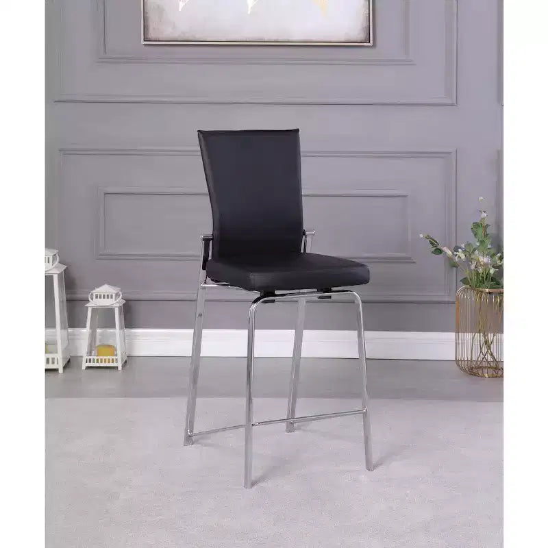 Sgabello da bancone Motion contemporaneo con schienale e struttura cromata - Similpelle