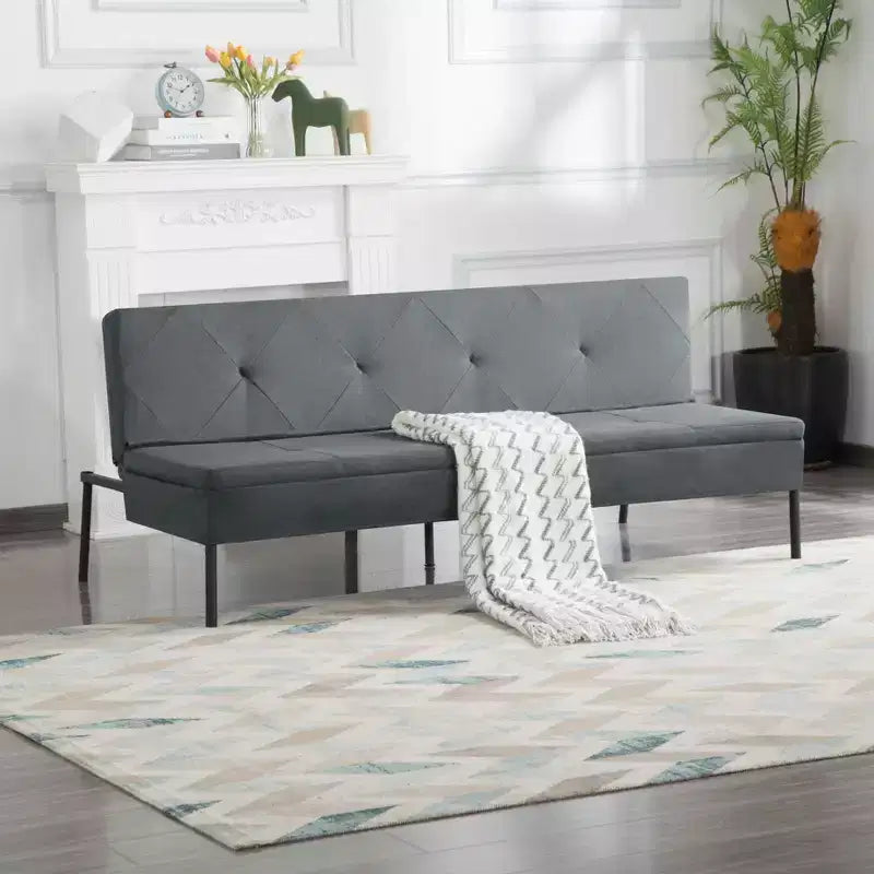 Divano letto futon da 63" con schienale regolabile in 5 posizioni - Telaio in ferro