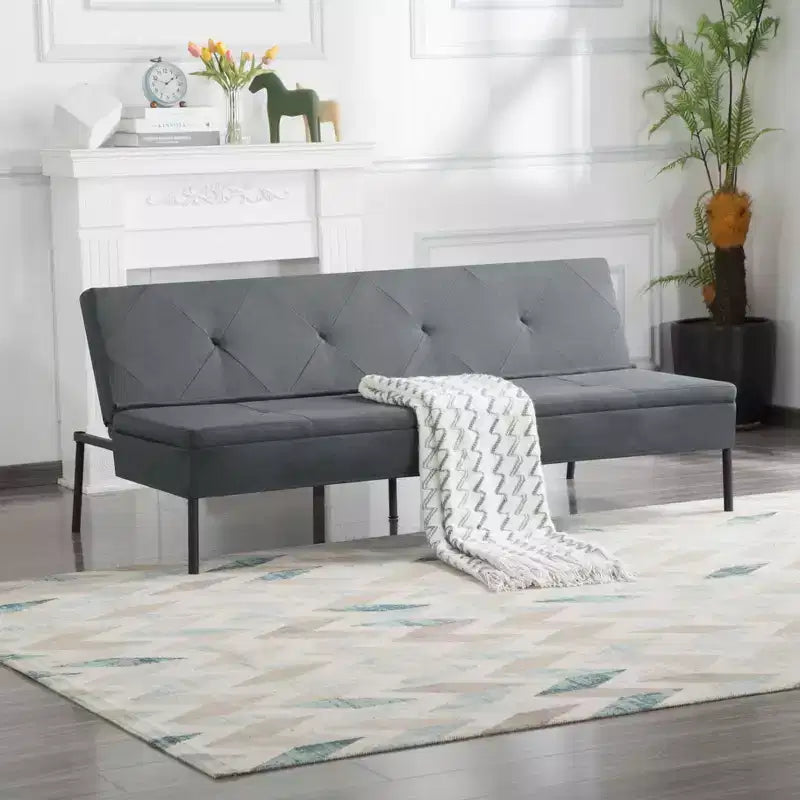 Divano letto futon da 63" con schienale regolabile in 5 posizioni - Telaio in ferro