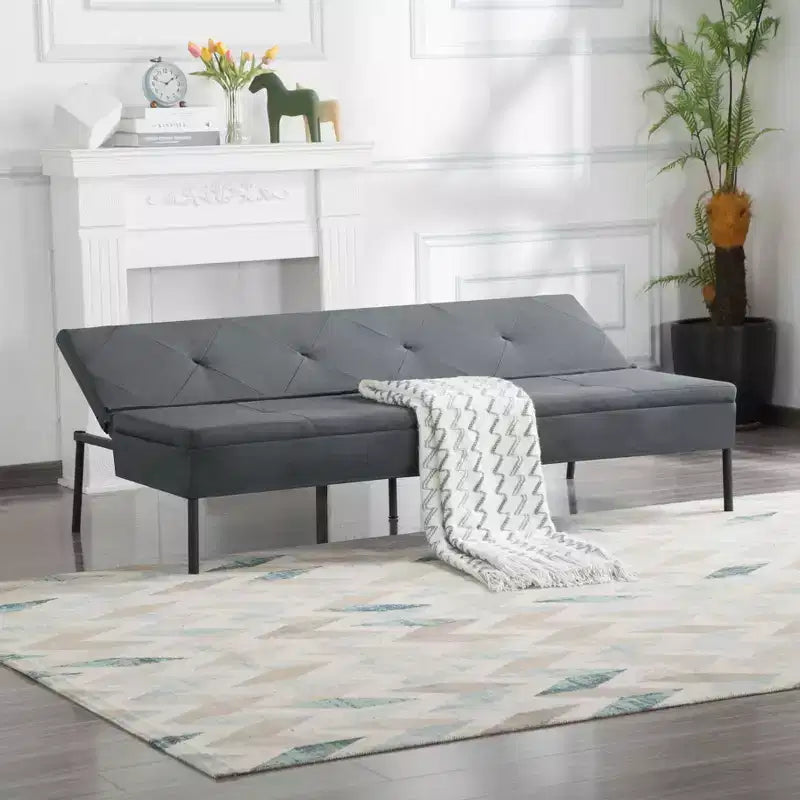 Divano letto futon da 63" con schienale regolabile in 5 posizioni - Telaio in ferro