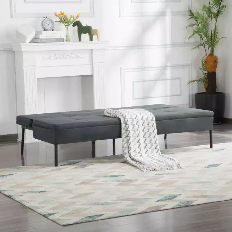 Divano letto futon da 63" con schienale regolabile in 5 posizioni - Telaio in ferro