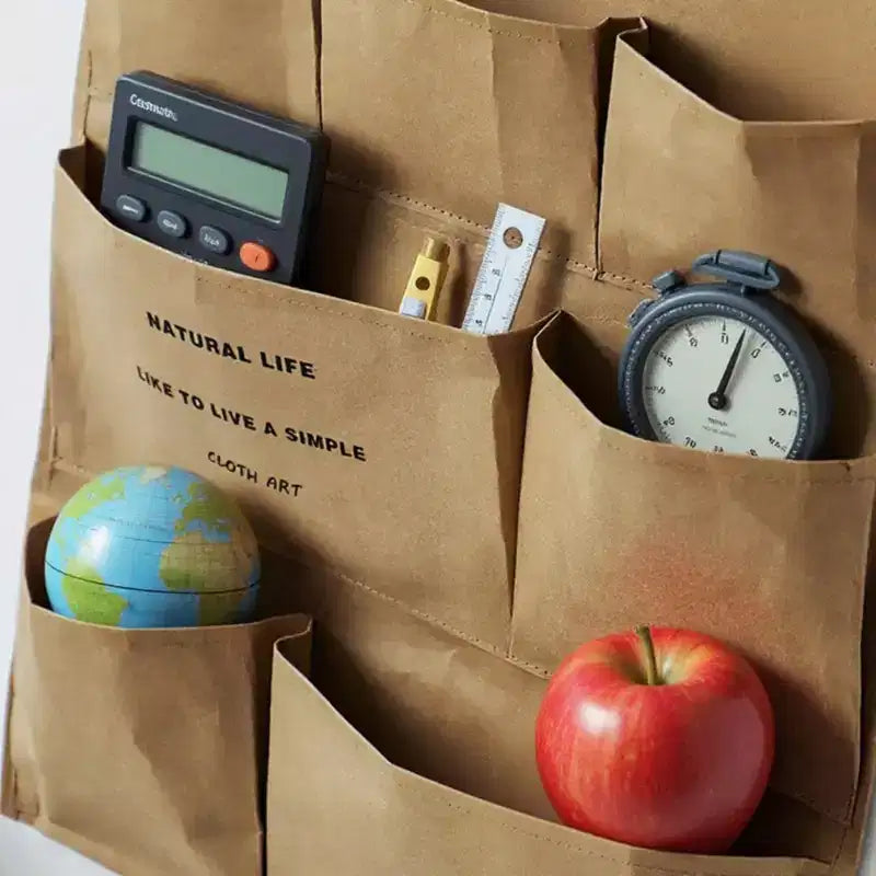 Organizer da Parete Sospeso Multitasca - 10 Tasche, Tela, Cachi