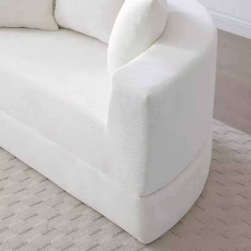 Divano letto futon convertibile a 2 posti in velluto a coste con cuscini - rotondo