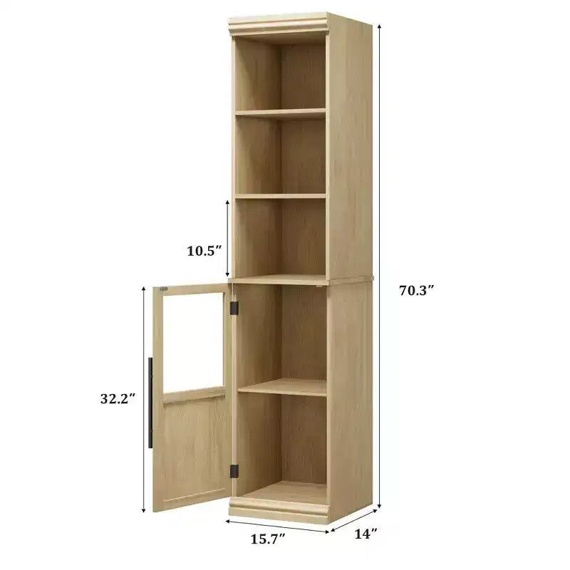 Mobiletto contenitore da bagno da 70", Armadietto alto con ante per cucine, bagni, salotto, naturale