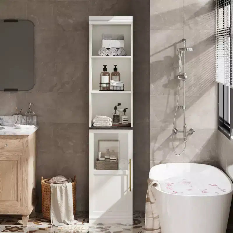 Mobiletto contenitore da bagno da 70", Armadietto alto con ante per cucine, bagni, salotto, naturale