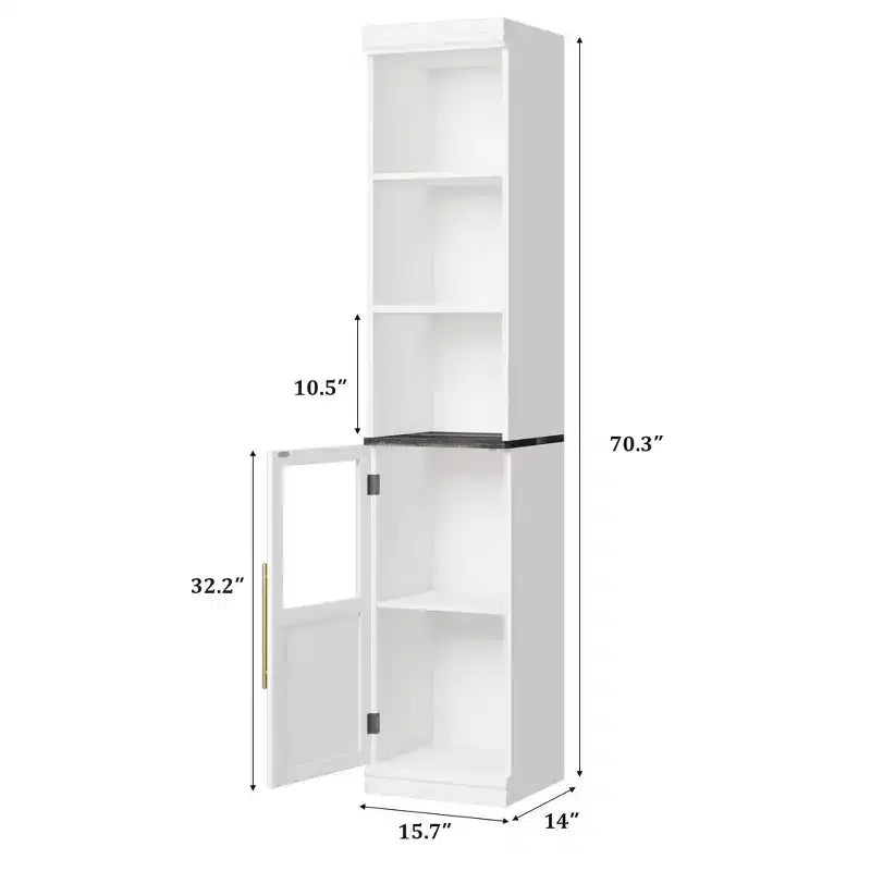 Mobiletto contenitore da bagno da 70", Armadietto alto con ante per cucine, bagni, salotto, naturale