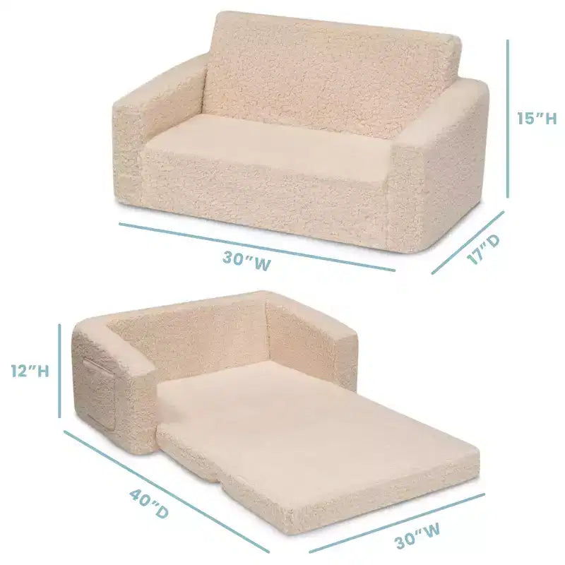 Divano Letto per Bambini 2 in 1 - Divanetto Trasformabile per Bambini, dai 2 anni in su
