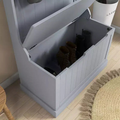 Albero da ingresso da 28" con 4 ganci e scarpiera - Appendiabiti autoportante, grigio