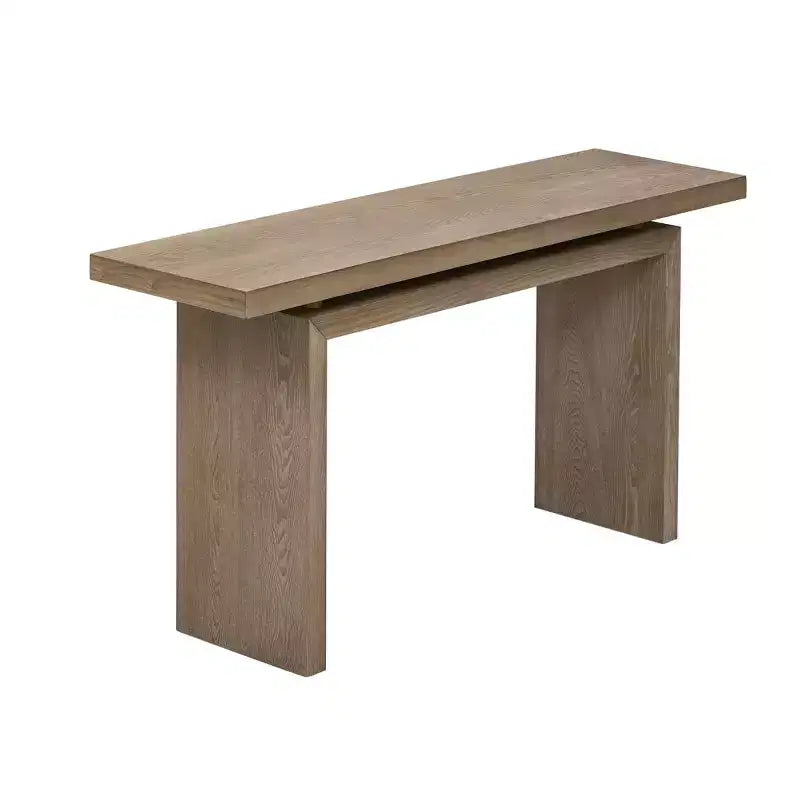 Consolle da ingresso moderna con piano flottante - Sottile impiallacciatura in frassino, 150 cm di lunghezza