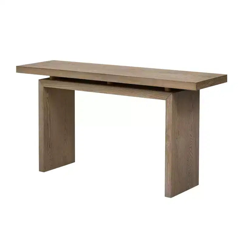 Consolle da ingresso moderna con piano flottante - Sottile impiallacciatura in frassino, 150 cm di lunghezza