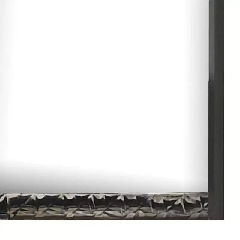 Specchio rettangolare da comò 36x40" - Cornice geometrica cromata, grigio cenere