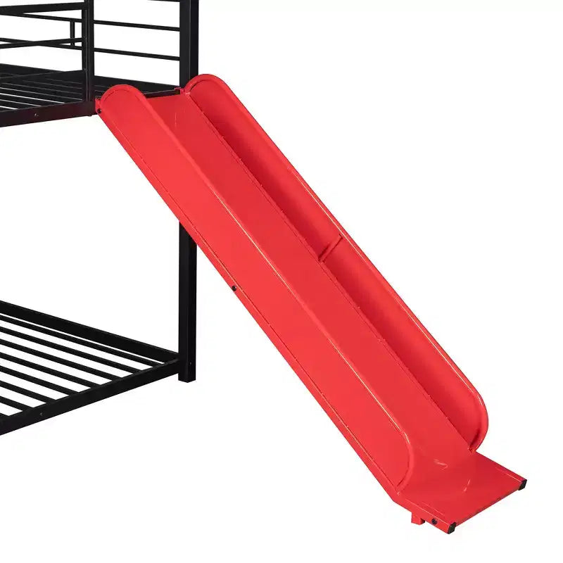 Letto a Castello in Metallo per Bambini con Scivolo e Sponda di Sicurezza