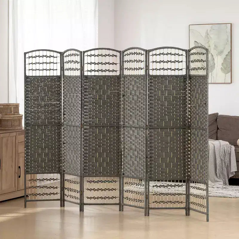 Divisorio Pieghevole a 6 Pannelli Paravento Portatile in Fibra Ondulata per Casa Ufficio