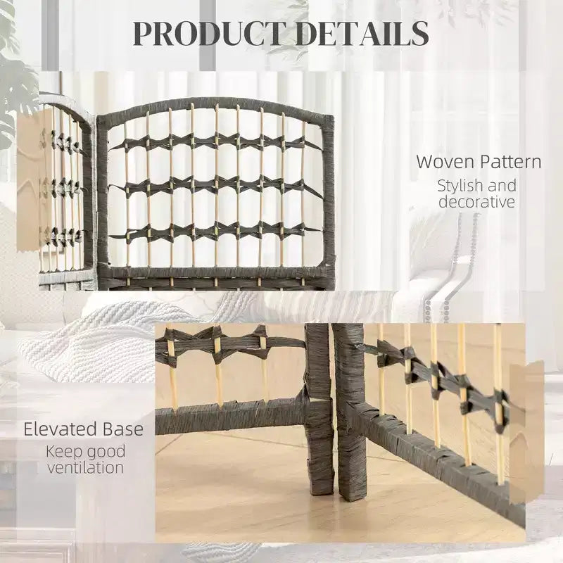 Divisorio Pieghevole a 6 Pannelli Paravento Portatile in Fibra Ondulata per Casa Ufficio