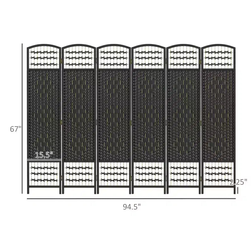 Divisorio Pieghevole a 6 Pannelli Paravento Portatile in Fibra Ondulata per Casa Ufficio