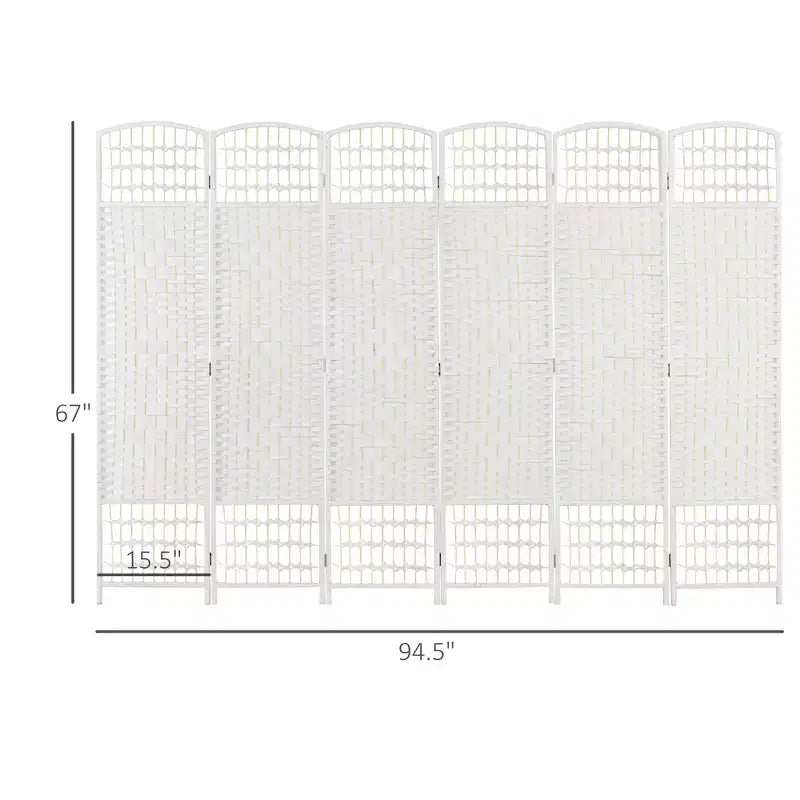 Divisorio Pieghevole a 6 Pannelli Paravento Portatile in Fibra Ondulata per Casa Ufficio