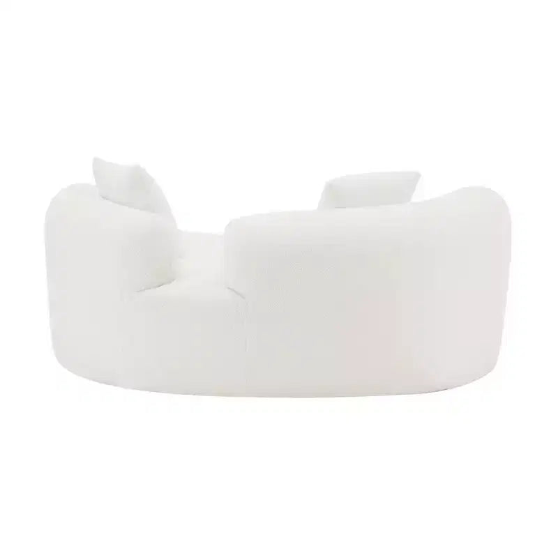 Divanetto curvo moderno 67" - Velluto Teddy, 2 posti con cuscini decorativi