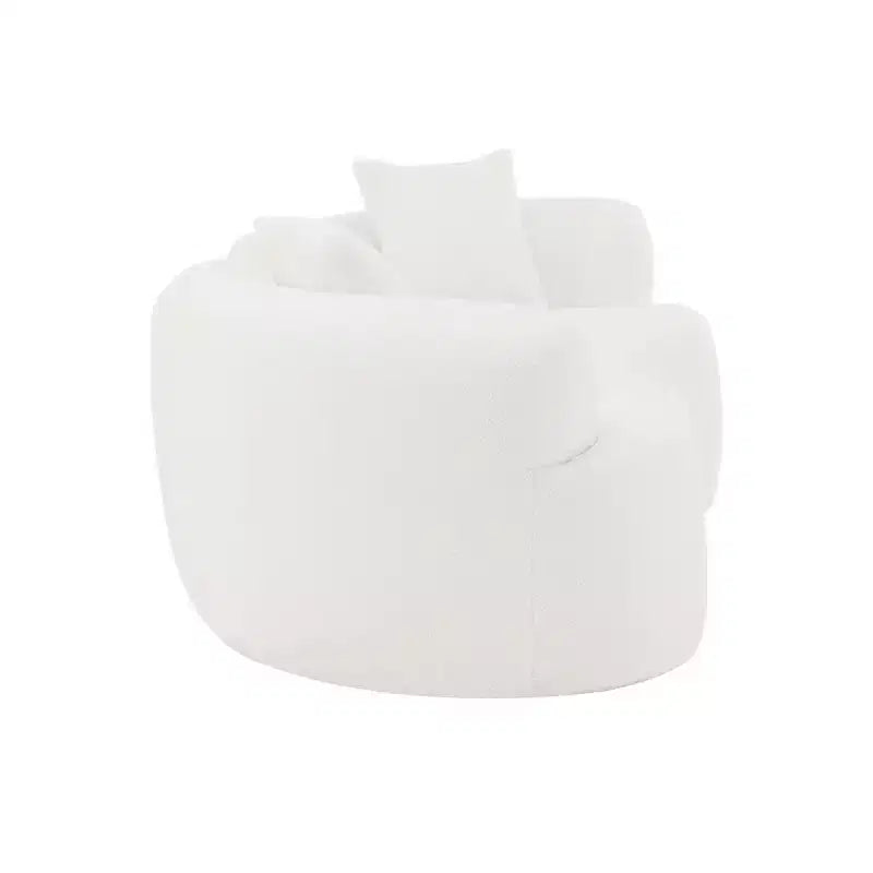 Divanetto curvo moderno 67" - Velluto Teddy, 2 posti con cuscini decorativi