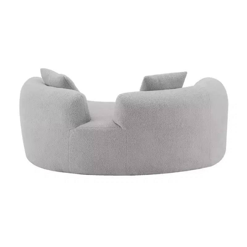 Divanetto curvo moderno 67" - Velluto Teddy, 2 posti con cuscini decorativi