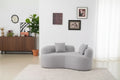 EHMKNP 66.93Modern Upholstered Teddy Velvet Curved Loveseat Sofa for Small Spaces & Apartments, No Assembly Required
