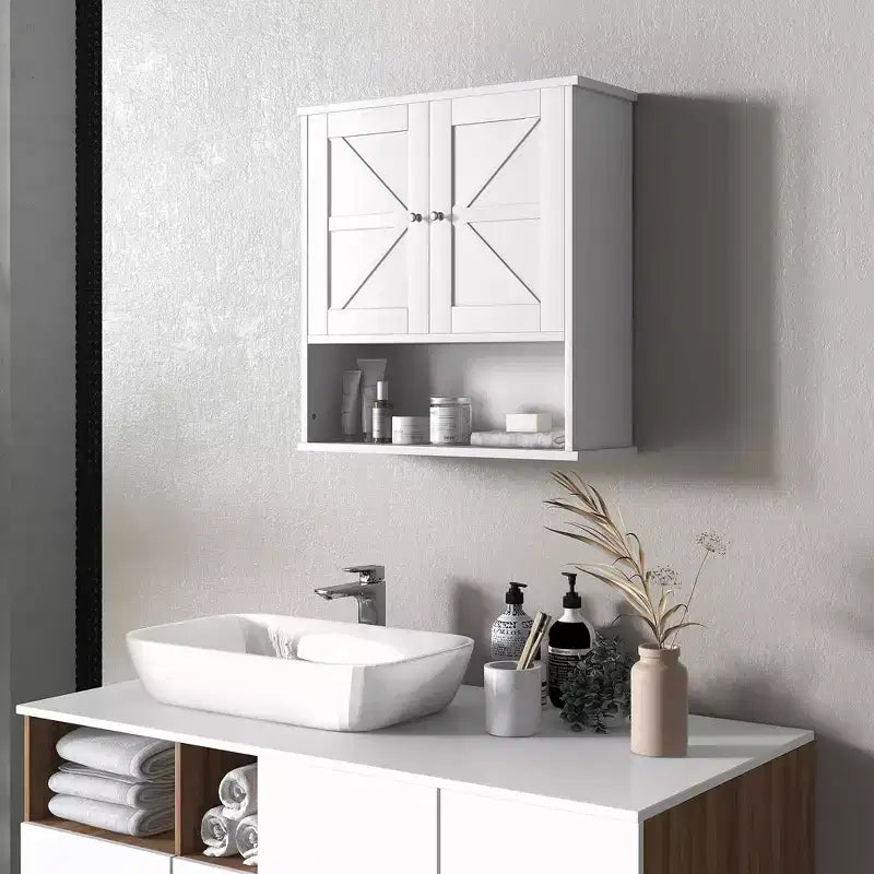 Mobiletto da bagno rustico per medicinali, armadietto a muro con ante scorrevoli e ripiano regolabile per lavanderia