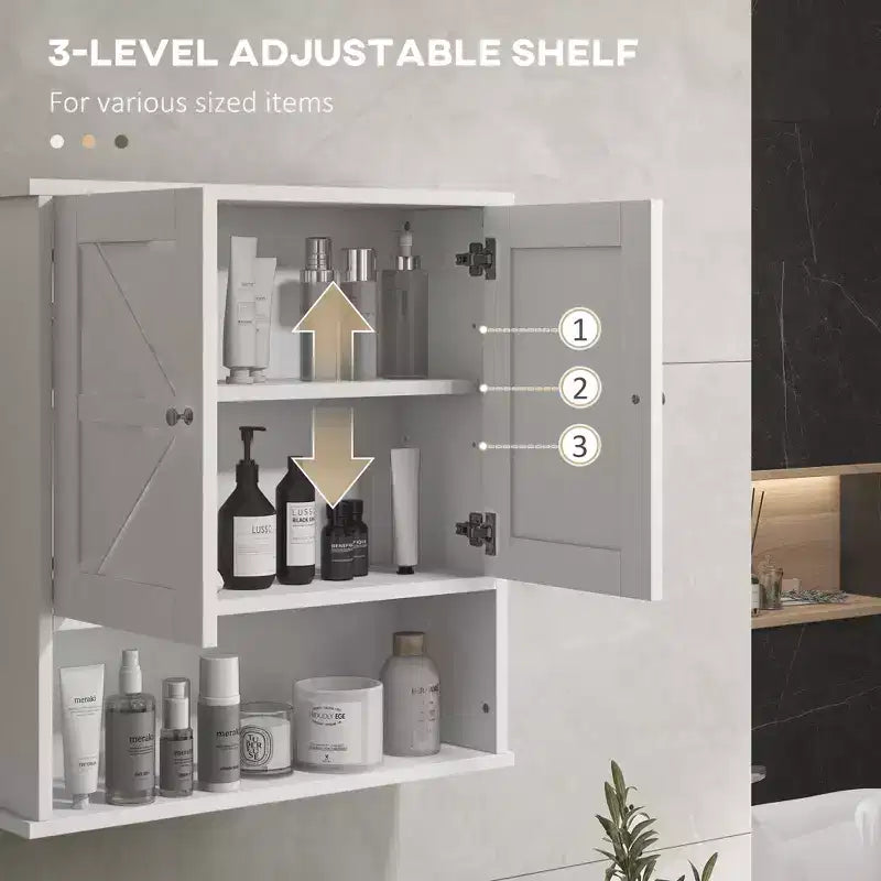 Mobiletto da bagno rustico per medicinali, armadietto a muro con ante scorrevoli e ripiano regolabile per lavanderia