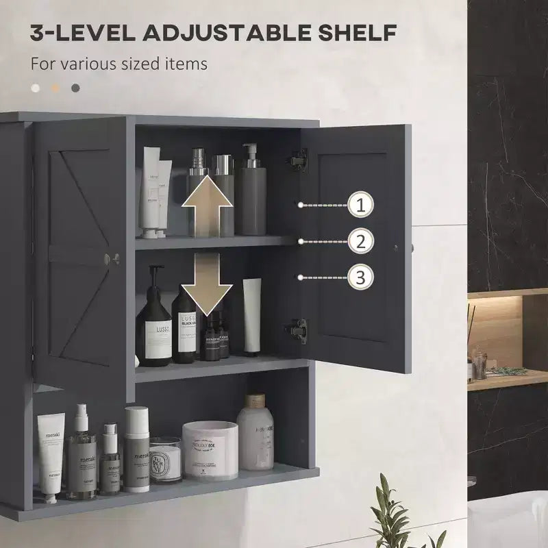 Mobiletto da bagno rustico per medicinali, armadietto a muro con ante scorrevoli e ripiano regolabile per lavanderia