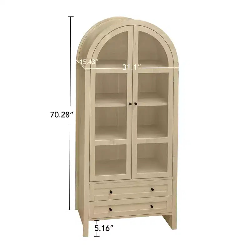Armadio da Cucina Alto 178,5 cm con Arco, Dispensa Stile Rustico con Ripiani Regolabili, Credenza Versatile per Sala da Pranzo e Soggiorno