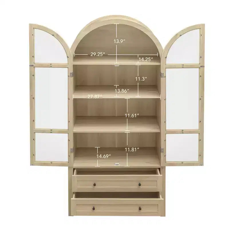 Armadio da Cucina Alto 178,5 cm con Arco, Dispensa Stile Rustico con Ripiani Regolabili, Credenza Versatile per Sala da Pranzo e Soggiorno