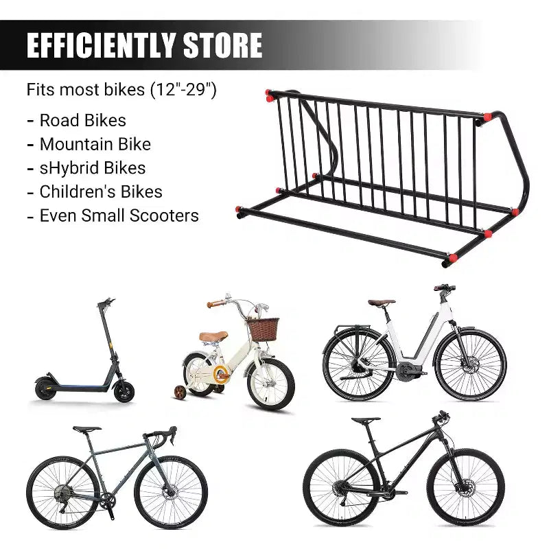 Rastrelliera per biciclette da terra commerciale resistente, rastrelliera per 5/10 biciclette, portabiciclette in acciaio per esterni per garage, negozi, scuole, solido e facile da montare