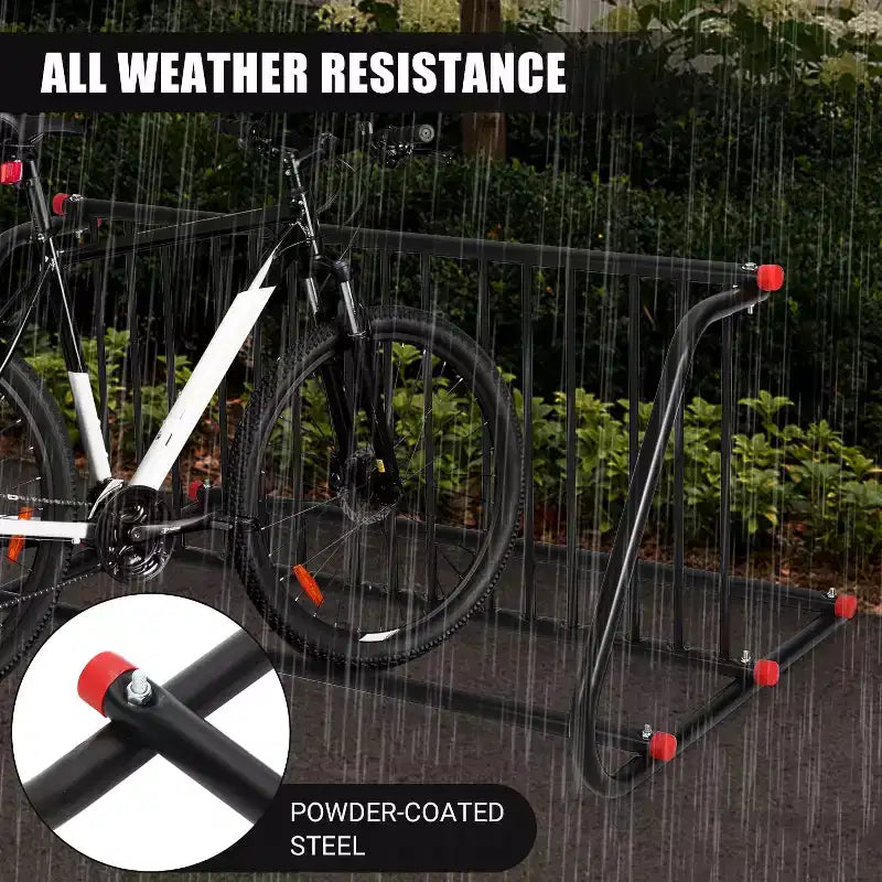 Rastrelliera per biciclette da terra commerciale resistente, rastrelliera per 5/10 biciclette, portabiciclette in acciaio per esterni per garage, negozi, scuole, solido e facile da montare
