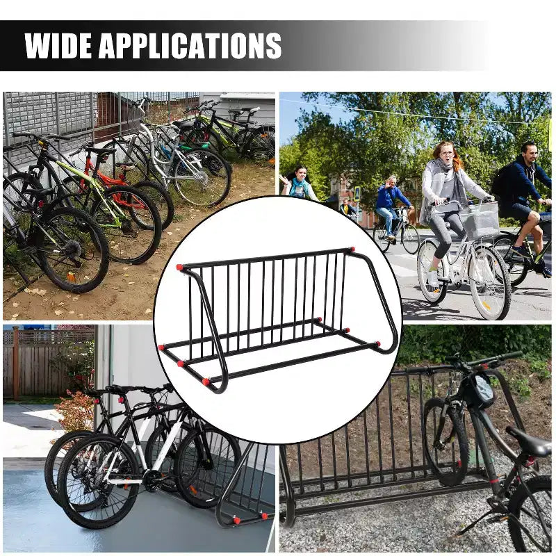 Rastrelliera per biciclette da terra commerciale resistente, rastrelliera per 5/10 biciclette, portabiciclette in acciaio per esterni per garage, negozi, scuole, solido e facile da montare